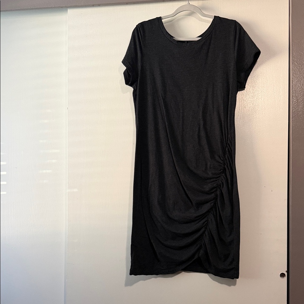Susina Black Ruched Dress